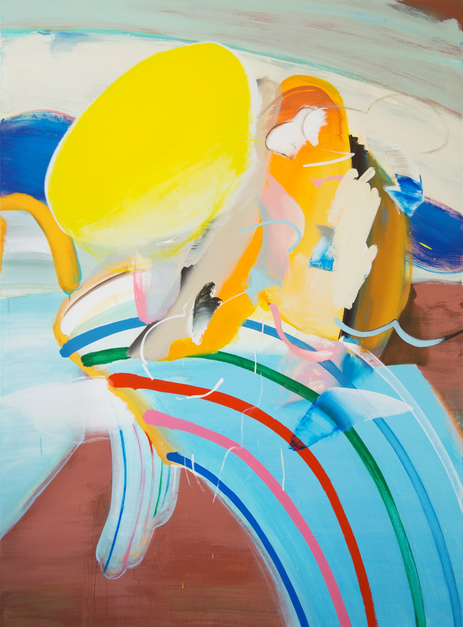 Kunst Reinickendorf - 3 Kiwan Choi_Meaningless even if call out name (Ausschnitt), Acryl auf Leinwand, 200x150cm, 2021 © Kiwan Choi