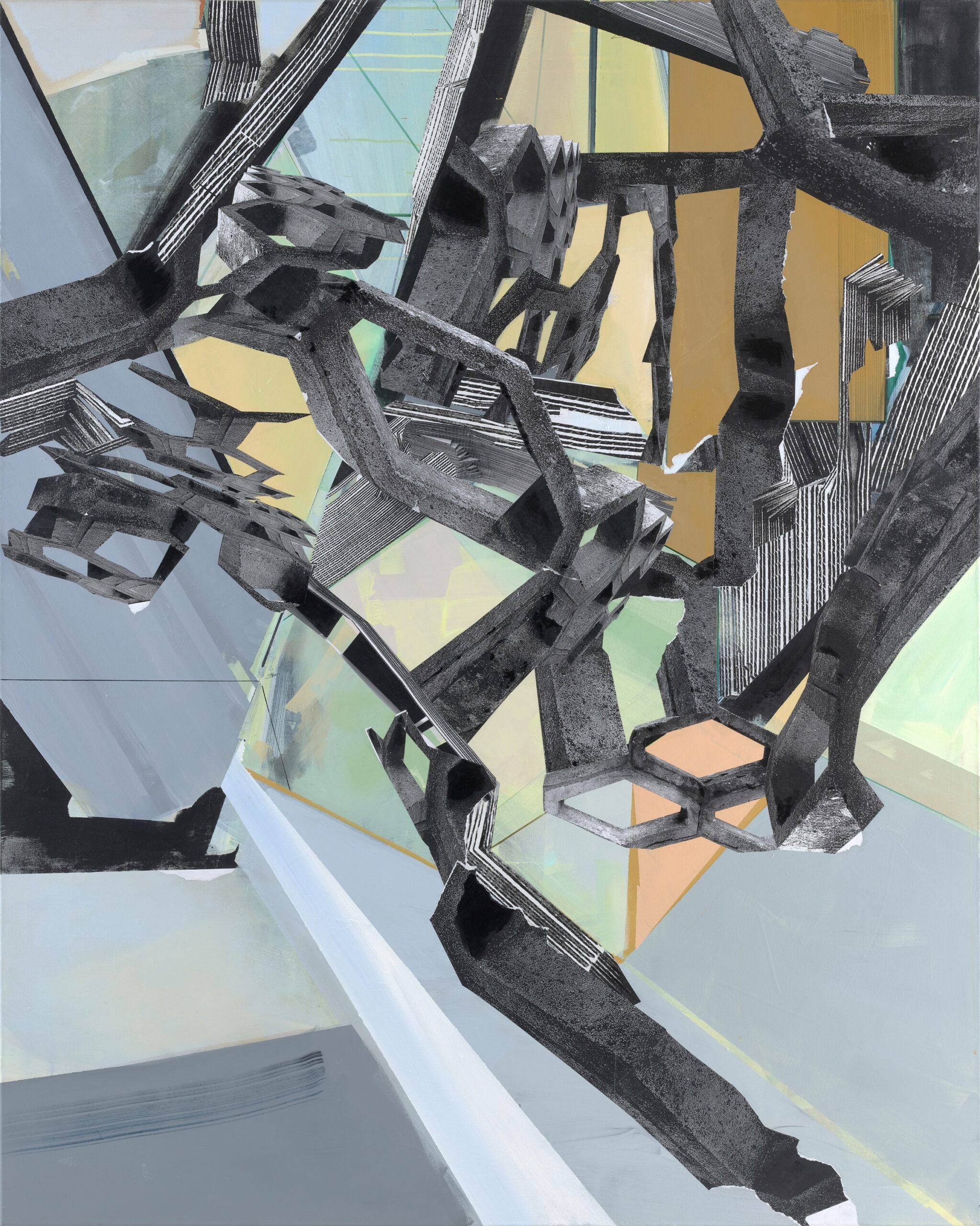 Kunst Reinickendorf - Alexandra Schlund_Raumstruktur 1_175 x140 cm, Acryl, Lack, Papier, 2022 © Alexandra Schlund