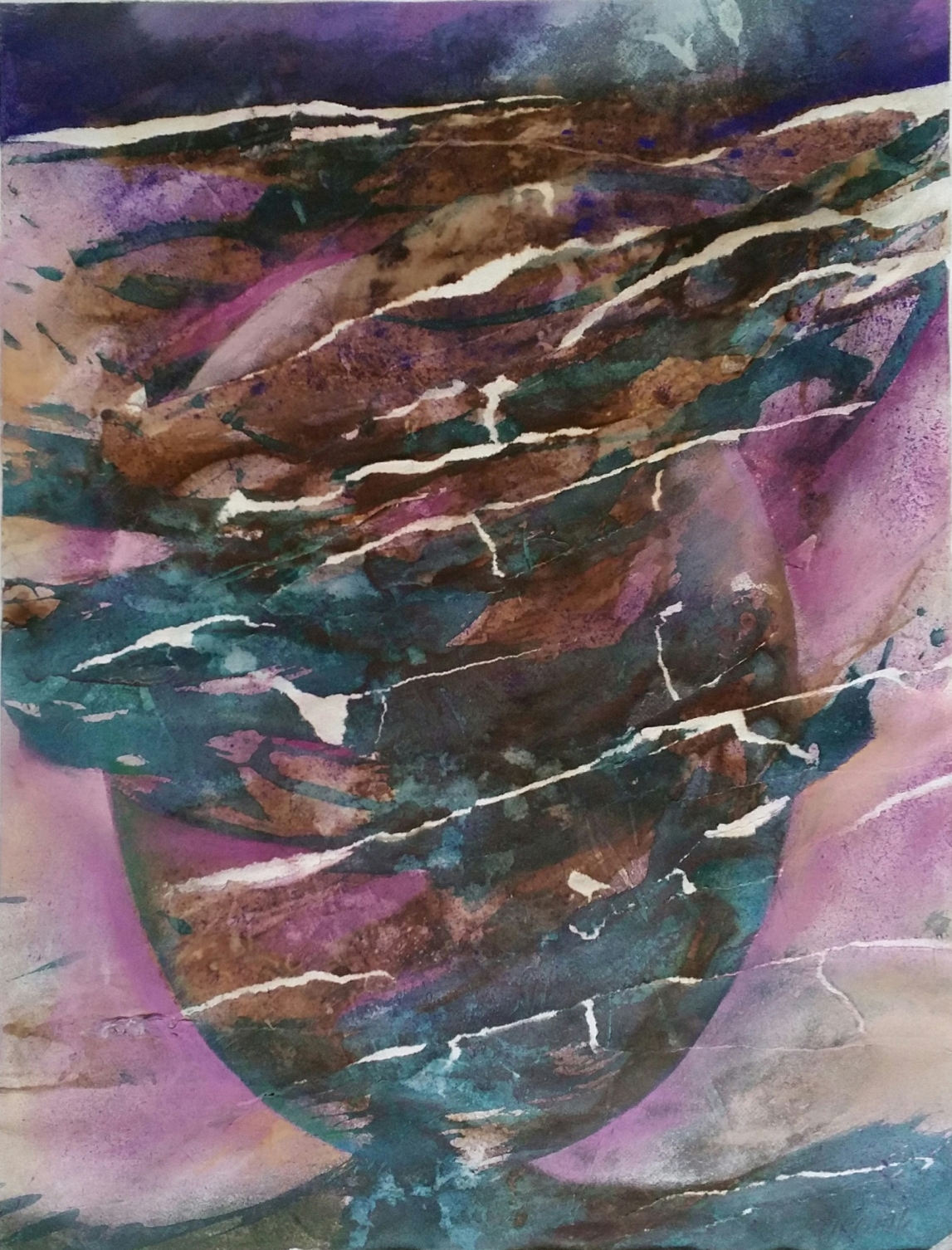 Kunst Reinickendorf - Beate Nowak_Verwirrtes Oval_2020_50x65cm_Collage_Pastell © Beate Nowak