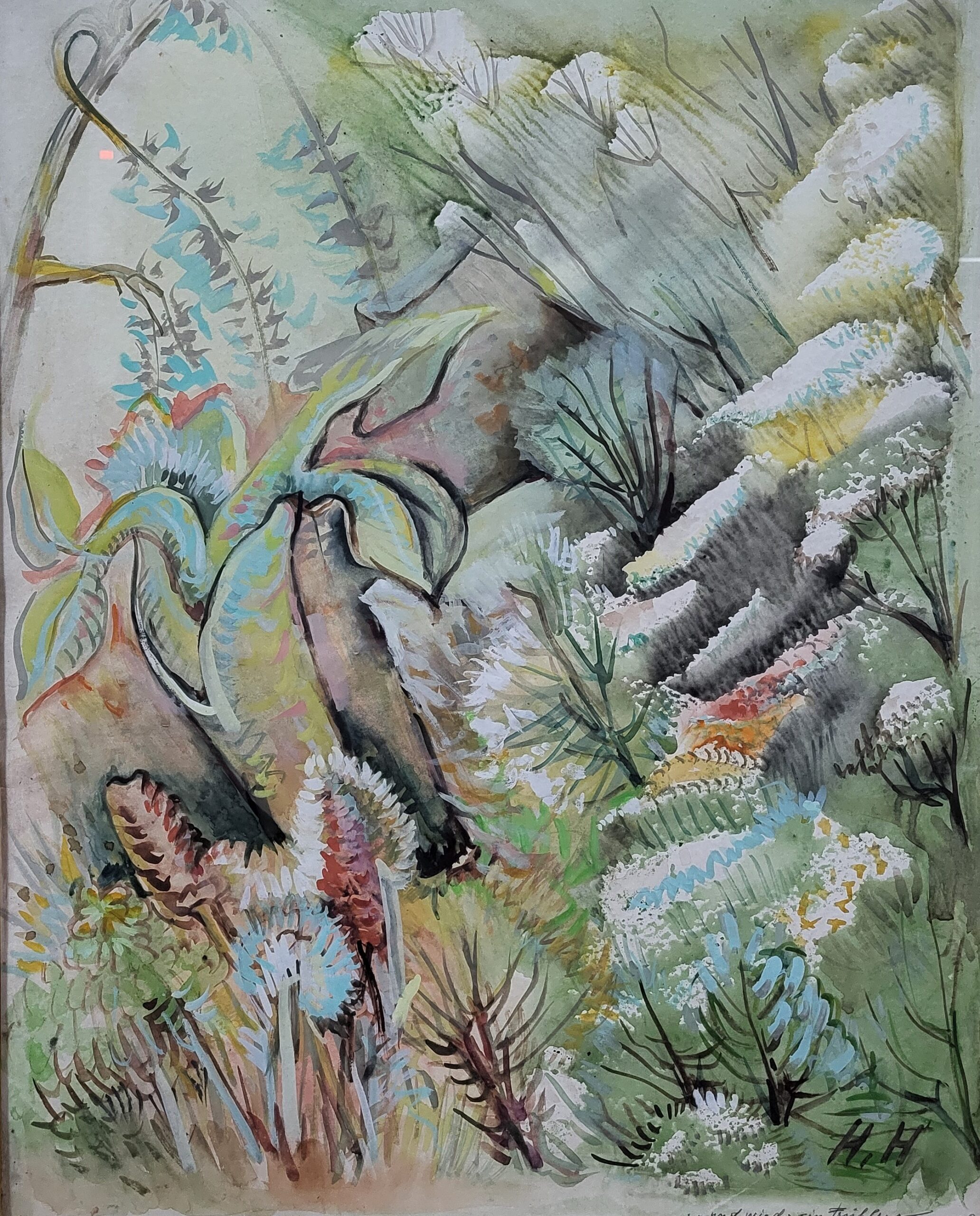 Kunst Reinickendorf - Hannah Höch, Und wieder ein Frühling, 1940, Gouache, Aquarell, 62×50 cm, Leihgabe Sammlung Ingrid Linz © Archiv Museum Reinickendorf