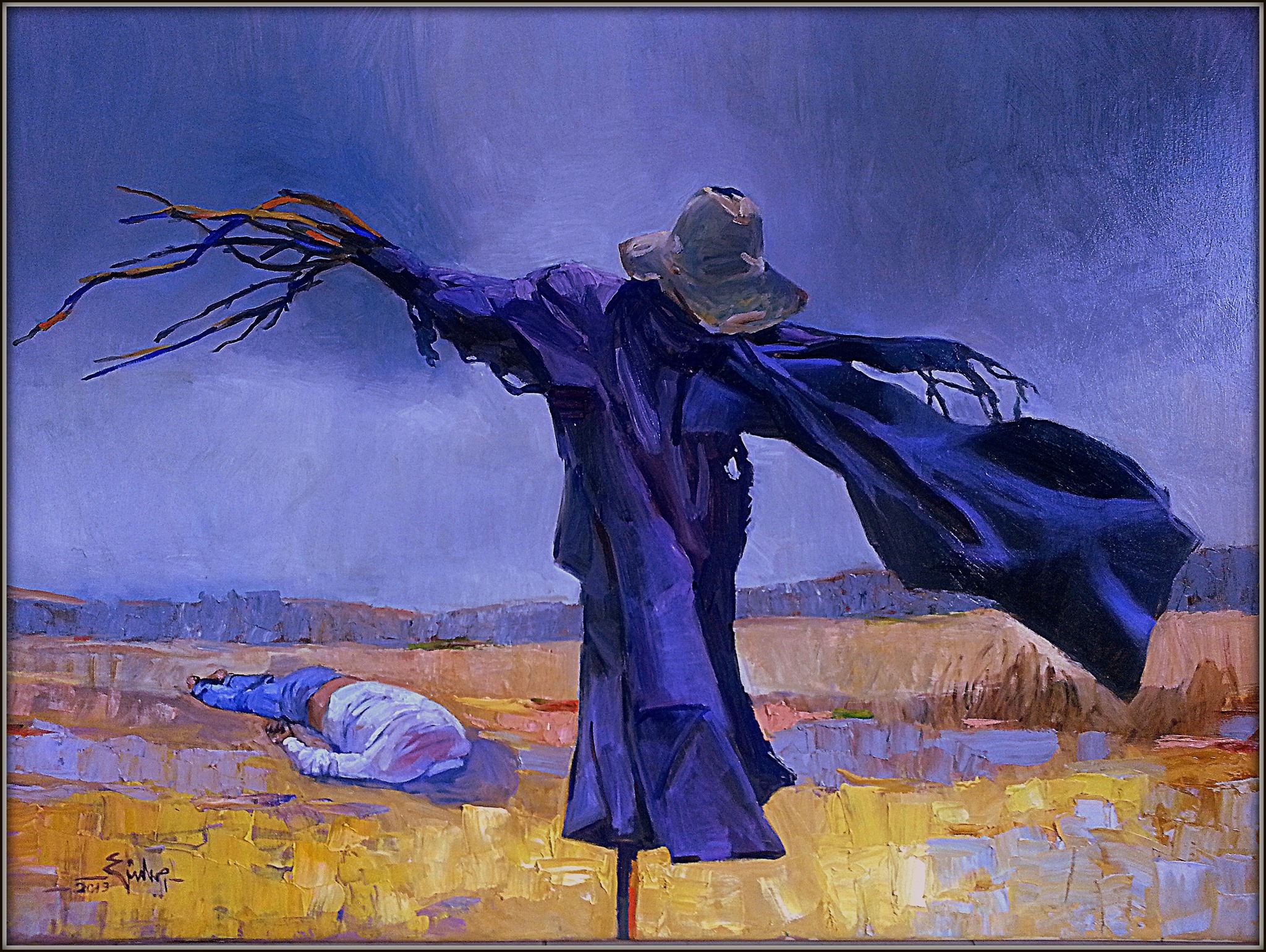 Kunst Reinickendorf - Ahmad Sharaa, Vogelscheuche, aus der Werkreihe die Vogelscheuche, Foto Ahmad Sharaa